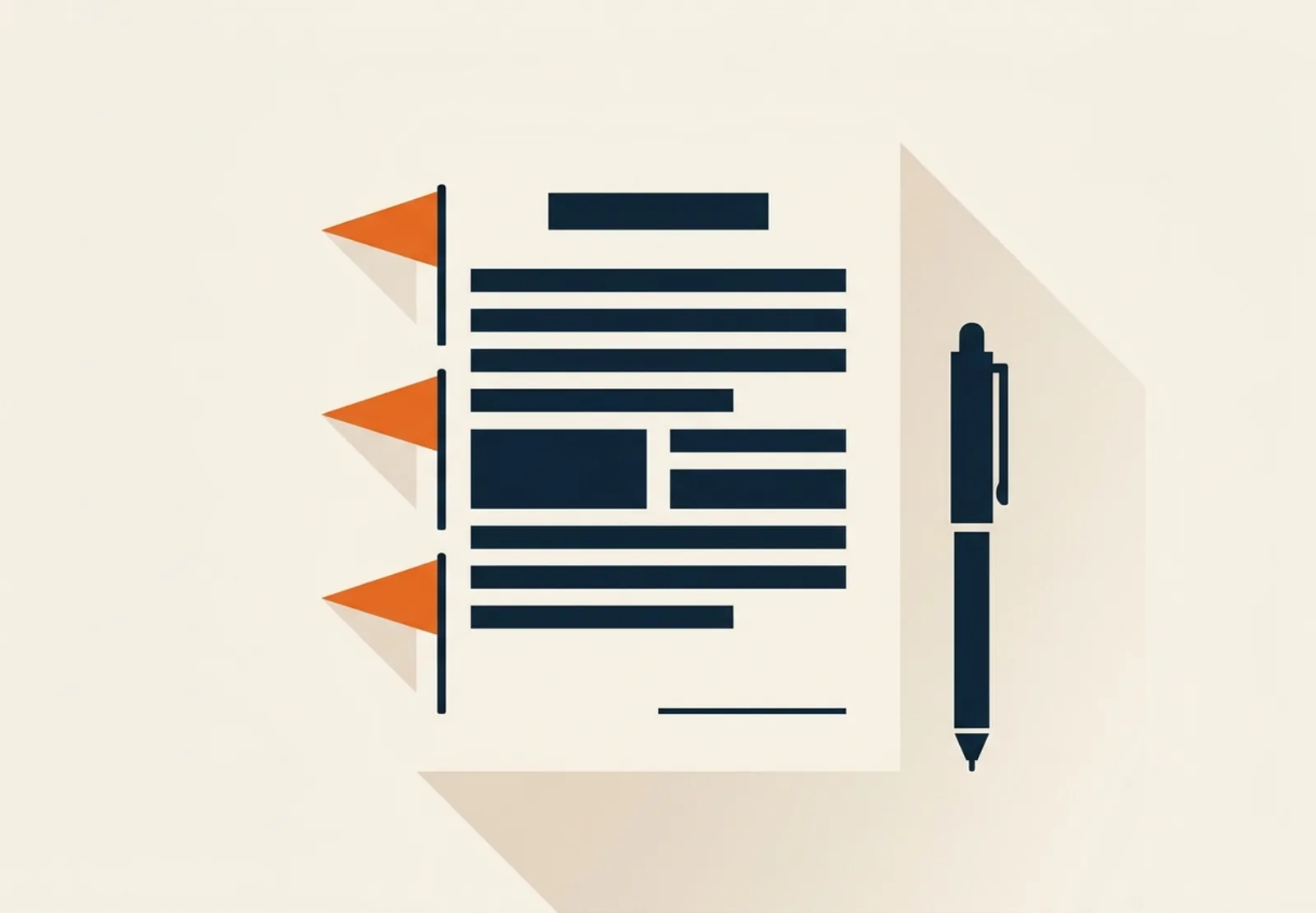 Illustration of a contract page with one clause circled in orange