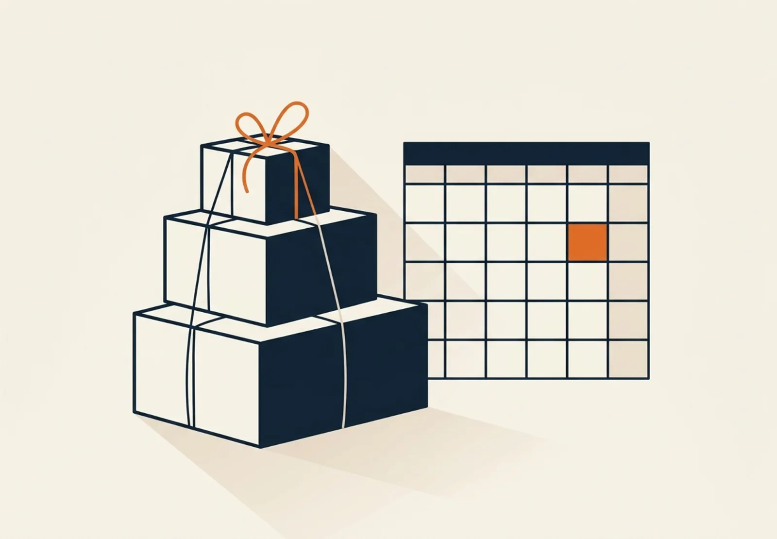 Illustration of a printed price list with four stacked line items and one orange total at the foot