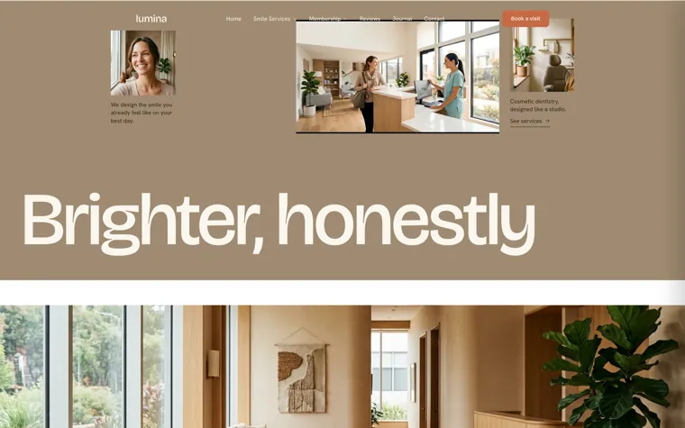 Lumina Smile Studio, a cosmetic studio, veneers and whitening website built by Ziwi
