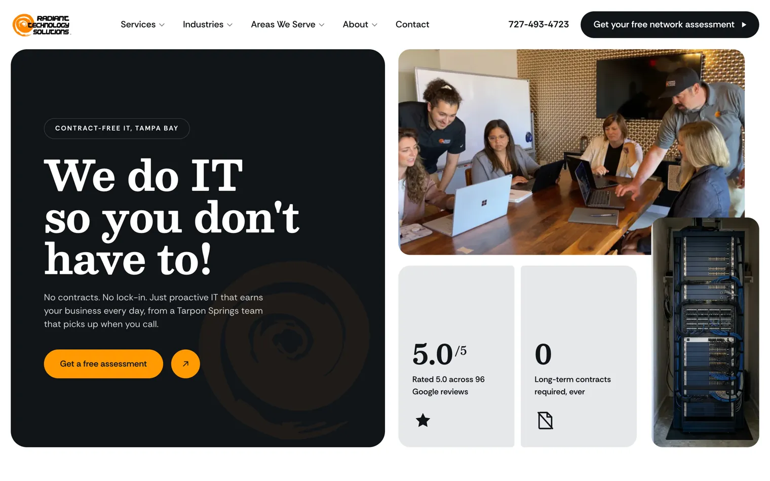 Radiant Technology Solutions, a managed it, tarpon springs website built by Ziwi