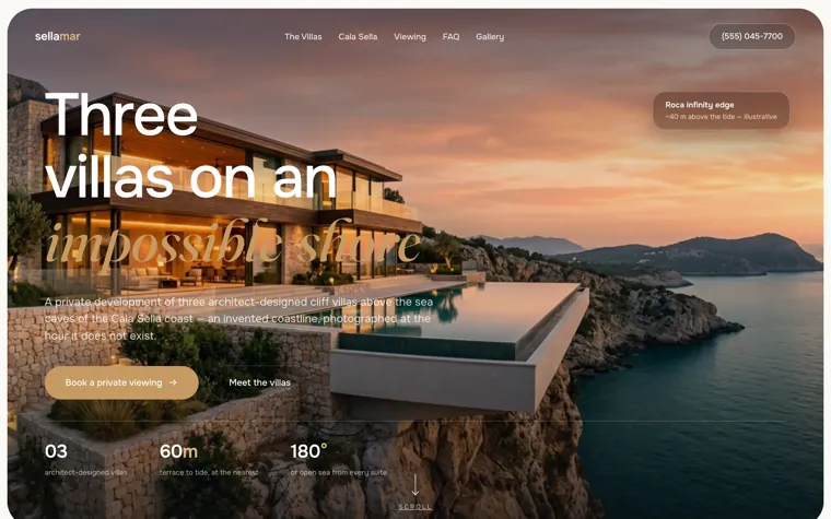 Sella Mar Residences, a development landing page website built by Ziwi