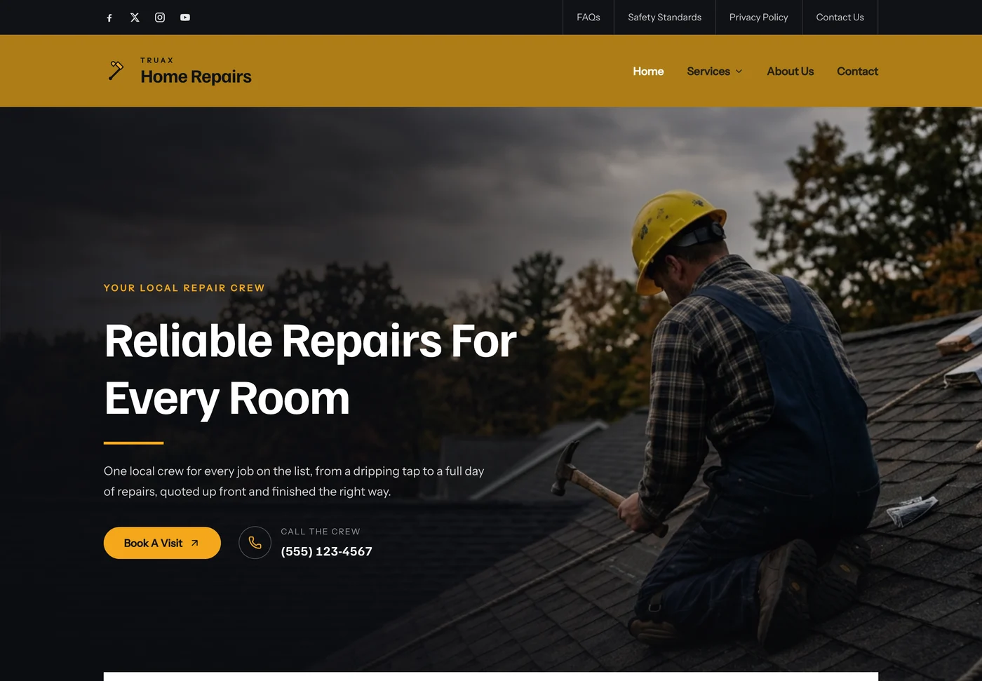 Truax Home Repairs, a handyman website built by Ziwi