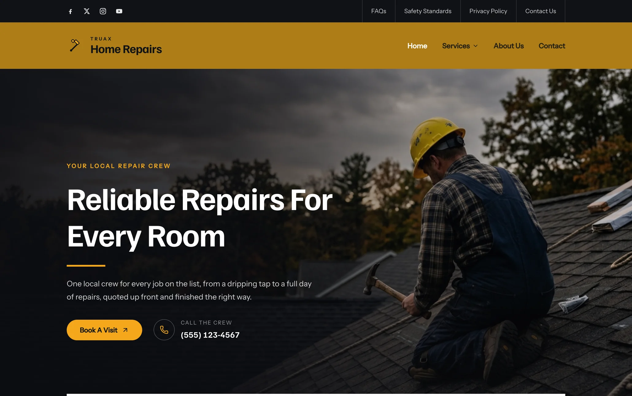 Truax Home Repairs, a handyman website built by Ziwi
