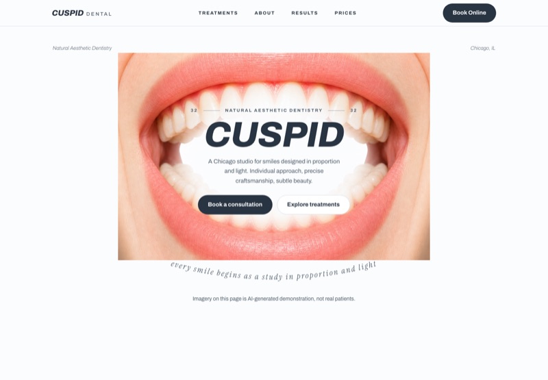 A finished Ziwi website design from the design library